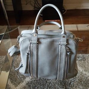 Lovely gray/teal purse!